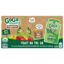 GoGo squeeZ Organic Applesauce and Fruit Puree, Apple Apple, 3.2 oz (Pack of 12), Unsweetened Organic Fruit Snacks for Kids, Gluten Free, Nut Free and Dairy Free, Recloseable Cap, BPA Free Pouches (EXP 04/03/27)
