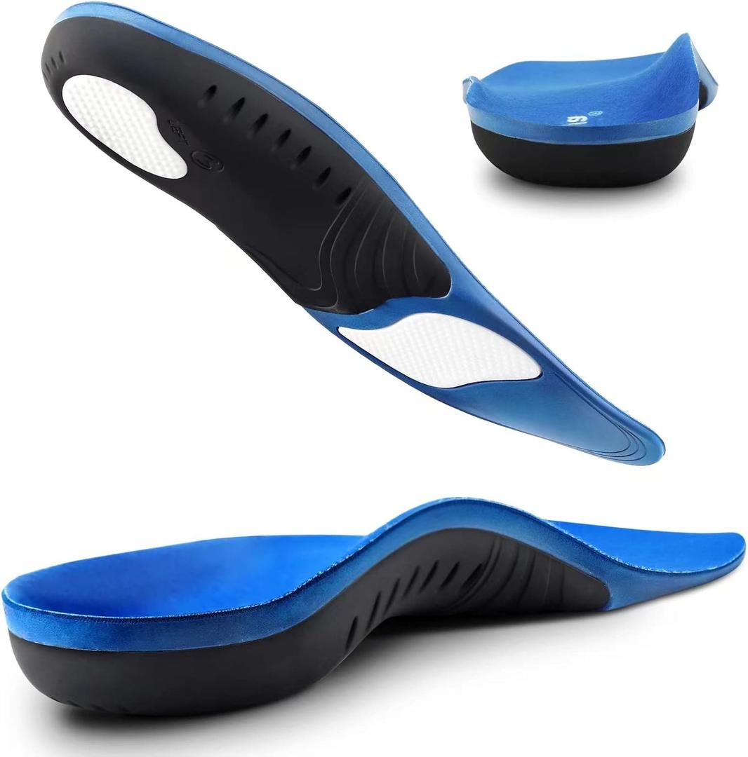 Plantar Fasciitis Insoles, High Arch Support Shoe Inserts Men Women, Orthotics Gel Running Insoles for Flat Feet - Arch Pain - Pronation - Metatarsalgia Pain Relief Heavy Duty Support(Trim to Fit) (M(Men 8.5-10/Women 9.5-11))