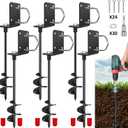 17'' Heavy-Duty Ground Anchor, 6 Pcs Multi-Purpose Trampoline Stakes,Mobile Home Anchors, Enlarged Spiral Blades, Strong Wind Resistance - Strong and Reliable - Can Fix Trampolines, Rvs, Carports