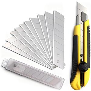 25MM Heavy Duty Utility Knife, Box Cutter with 10pcs SK-5 Retract Blades, Snap-Off Cutters with Rubber Grip for Cardboard, Boxes, DIY Crafts