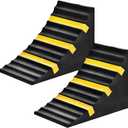 Heavy Duty Rubber Wheel Tire Chock 10" L x 6" W x 7.3" H, Front and Back for Camper, Trailer, RV, Truck, Car, Vehicle and RV (2-Pack)