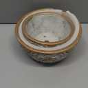 Sungmor Cement Planter Succulent Pots, Set of 2 Concrete Cactus Plant Pot with Drainage Hole, Embossed Design Flower Pot for Home Office Decor,  7.5" & 9.4" Indoor Outdoor Plants Container