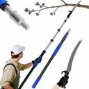 26FT Reach Pole Saws for Tree Trimming with 5-20FT Telescoping Extension Pole, Anti-slip Handle, Manual Pruning Pole Saw with 19" 3X Detachable Saw for Forestry, Yard, Garden, Patios