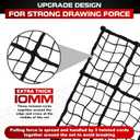 [Premium] 4'x6' Heavy Duty Cargo Net Stretches to 8' x 12', Extra Thick 10mm Cord Bungee Cargo Netting for Pickup Truck Bed, Roof Rack Net & 12 PCS Steel Carabiners