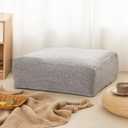 Square Comforter Storage Bag/Wedge Pillow Cover Linen Like - Multi-Use Pillow, Cushion & Bedding Insert Cover - Stuff with Clothes, Blankets for Extra Storage (22.8x22.8x7.8 In, Grey)