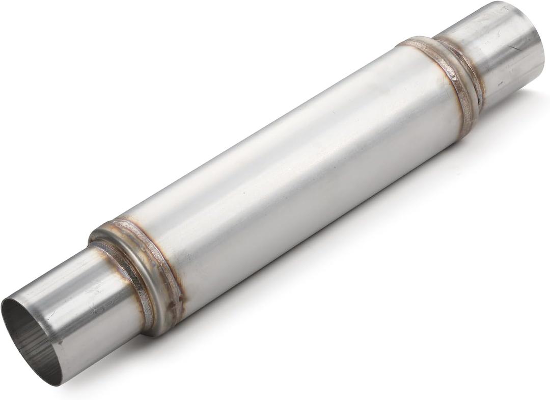 A-KARCK 3" Inlet Exhaust Resonator, 3" Inlet 3" Outlet 21" Overall Length Muffler Resonator Stainless Steel