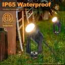 Outdoor Landscape Lighting Waterproof with 45.9FT Cable & built-in LED Light, Low Voltage 12W 1200LM Plug in Electric LED Spot Light 3000K Uplight with Transformer for Garden Yard Tree Path, Pack of 4