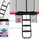 Eurmax USA Universal Easy-to-Assemble Trampoline Ladder, 3 Steps with Wide Steps, Storage Bag, 220 lbs Capacity Trampoline Accessories for Children Kids, Black