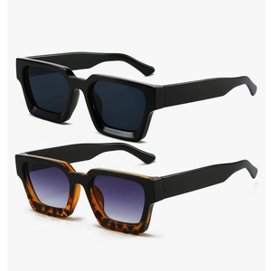 AIEYEZO Square Sunglasses for Women Men Square Thick Frame Sun Glasses Simple Designer Style Shades