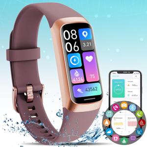 Fitness Tracker,Smart Watch with Blood Pressure Heart Rate Body Temperature & Sleep Monitor IP67 Waterproof Step Calorie Counter Pedometer Health Fitness Activity Watch for Android iOS Phone Men Women