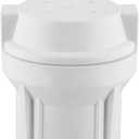 Hydronix HX-HF2-10WHWH38 10 inch Housing with Flat Cap for RO & Filtration Systems, 3/8 inch Ports, White