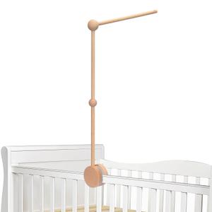 Baby Crib Mobile Arm, Wooden Mobile Arm for Crib Mobile Hanger for Crib Baby Nursery Decor (Wooden Color)