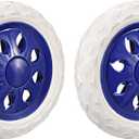 uxcell Shopping Cart Wheel Replacement 6.5 Inch Dia Rubber Foaming Blue 2pcs (Load Capacity 22Lbs Each)
