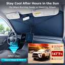 2026 Upgraded DooGooCoo Windshield Sun Shade Umbrella for Car, Reinforced Frame, UV Block Heat Shield, Keeps Interior Cooler, Foldable Front Windshield Cover, Large (61"x35")