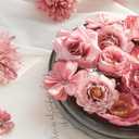 Floroom Mini Artificial Flower Heads Dusty Rose Fake Peony Daisy Rose Multicolor Small Faux Silk Flower Heads for Cake Craft Garland Wedding Party Graduation Cap DIY Home Decoration, 0.8"-3.6"