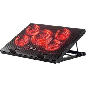 Kootek Laptop Cooling Pad, Laptop Cooler with 5 Quiet Fans for 12"-17" Computer PC Notebook Gaming Laptop Fan, Height Adjustable Laptop Cooling Stand Laptop Accessories, Red