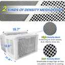 U-shaped Window AC Cover: PVC Mesh for U Shape Window Air Conditioner 8000 10000 12000 BTU, White AC Window Unit Bug Screen Leaf Cover Rain Guard Outside Net Preventing Leaves, Debris, Rain