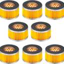 8 Pcs Air Compressor Filter Intake Paper Filter Elements 2.6 x 1.6 Inches Piston Type Air Replacement parts Element Yellow Compressor Accessories