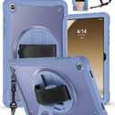 Case for Galaxy Tab A9+/A9 Plus 11 inch 2023 (SM-X210/X216/X218) with Unique Shockproof Sponge/ 360 Rotating Kickstand/Hand Strap/Shoulder Strap (Lavender Gray)