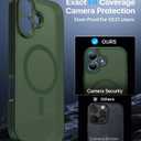 Magnetic for iPhone 16 Case,Upgraded [Full Camera Protection][Compatible with Magsafe][Mil-Grade Protection] Shockproof Slim Anti-Yellow Translucent Matte Phone Case for iPhone 16,Forest Green