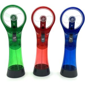 Portable Handheld Water Misting Fan Outdoor Carabiner Mini Fan Hand Atomizer for Summer Beach, Travel, Camping, BBQ and More Outdoor Activities (3 Piece Set)Green/Red/Blue