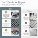 Dorai Home Dish Pad - Collapsable Stone Dish Drying Mat with Diatomaceous Earth for Quick Drying - Ultra Absorbent - Encased in Silicone - Eco-Friendly, Foldable - Original 19.9"x15.2", Slate