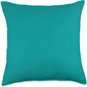 Basic Plain Teal One Solid Colored Throw Pillow, 18x18