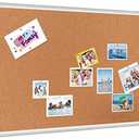 BIBOC Cork Bulletin Board,Cork Board,Felt Board, Pin Board, Notice Board, Memo Board for Homes or Offices,18 X 24 Inches, Silver Aluminium Frame