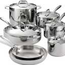 Tramontina Signature Tri-Ply Clad Stainless Steel 12-Piece Cookware Set with Lids, Pots and Pans Kitchen Set, Induction-Ready, Dishwasher-Safe, NSF-Certified, Made in Brazil