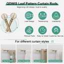 QDWIS Boho Wood Curtain Rods for Windows 48 to 84 inch,1" Adjustable Heavy Duty Window Curtain Rod with Imitation Wood Grain Finials,Rustic Decorative Drapery Rods Set,Size:36-88'',Weathered Wood