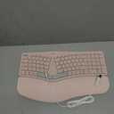 Nulea RT05B Bluetooth Ergonomic Split Keyboard, Wireless USB-C Rechargeable with Cushion Wrist Rest, Compatible Windows Mac (C-Pink)