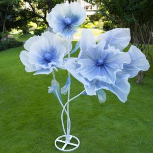 Giant Artificial Flower Decor with Stand,Oversized Freestanding Gradient Statement Flower for Wedding Flower Decor,Event,Commercial Display,Photo Backdrop & Home Decoration (Blue)