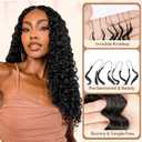 Crochet Hair for Black Women, Feather Crochet Hair, Deep Wave Miracle Knots, Pre-Separated Knotless Synthetic Fiber, 18 Inch, 150 Strands, Natural Black