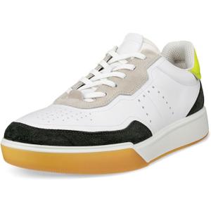 ECCO Mens Street Court Lace (7-7.5, Peat/White/Lime Punch)