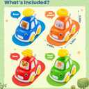 TooyBing Press and Go Car Toys for Toddlers 1-3, 4 Pack Animal Baby Car Toys for 1 2 Year Old Boy, Push Go Friction Vehicle Toys for Infants 12-18 Months, One First Birthday Gifts for Boys Girls