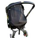 Stroller Sun Shade - Universal UV Protection Cover for Strollers Sunshade with See Through, Clip-On Sun Blocker, Sun Shield for Baby, Breathable Adjustable Fit, Full Coverage, M Black