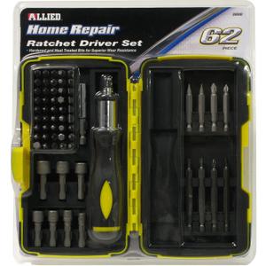 Allied Tools 66527 Home Repair 62 piece Ratcheting Driver Set