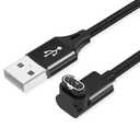 AGVEE 3.3ft Charger for Garmin Watch, L-Shape Charging Cable for Fenix, Forerunner, Vivoactive, Instinct, Venu, Tactix, Approach, D2, Quatix Series, Right Angle Braided, Black