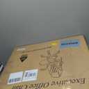 Office Desk Chair, Ergonomic Computer Chair with Padded Flip-Up Arms and Adjustable Lumbar Support, PU Leather Executive Chair with Tilt Lock and 360 Swivel Rolling Wheels for Work, Study (Brown)