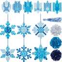 Karenhi 24 Sets Winter Snowflake Crafts Kit DIY 3D Felt Snowflake Ornament Craft Kits Make Your Own Christmas Tree Hanging for Xmas Tree Decoration Winter Party Favors