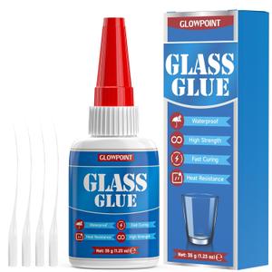 2 x Glass Glue, 35g Ultra Strong Clear, Waterproof & Fast, Curing Adhesive for Glass Repair, Mirror, Crystal, Jewelry, and More