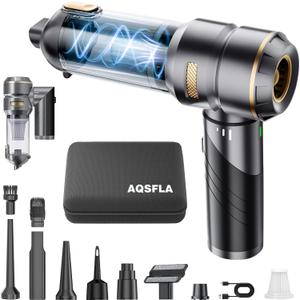 AQSFLA Car Vacuum Portable Cordless 22000PA High Power Handheld Mini Vacuum Cleaner Rechargeable Foldable with Brushless Motor Air Blower Duster Pump for Car Home Office Pet (Gray)