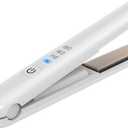 Cordless Hair Straightener, Portable Flat Iron 4 Temperature Options and 20S Fast Heating, Long-Life Battery Ceramic Hair Straightener, Travel Size USB Rechargeable (White)