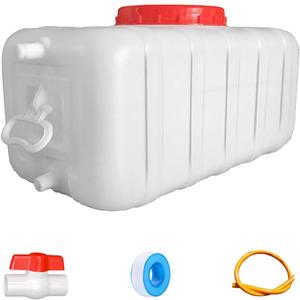 Plastic Water Tank 25L/35L/50L/80L/110L/200L Water ContainerRain Water TankFood-Grade Rectangular Thickened Water Tower with Faucet for Household Water Storage(Size:25L)