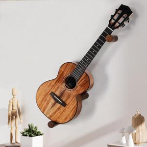 Ukulele Horizontal Hangers for Wall Wooden Wall Mount (Brown)