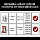 Stainless Steel Mixer Bowl Fit for KitchenAid Artisan&Classic Series 4.5-5 QT Tilt-Head Stand Mixer, Mixing Bowl with Comfortable Handle