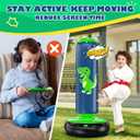 QPAU Inflatable Punching Bag, 48 Inch Stable Inflatable Boxing Bag for 3-6 Kids,Dinosaur Toy & Gifts for Boys and Girls, Kids Boxing Set for Practicing Karate, Taekwondo
