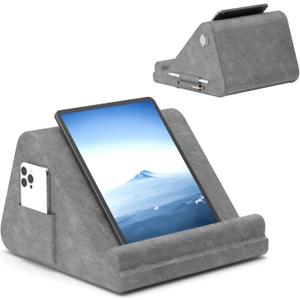 KDD Tablet Pillow Holder, Portable Inflatable Pillow iPad Stand for Lap, Bed with Phone Pocket & Stylus Mount Compatible with iPad Pro 12.9, 10.5, 9.7 Air Mini 6 5 4, Cell Phone, Galaxy Tab, E-Reader