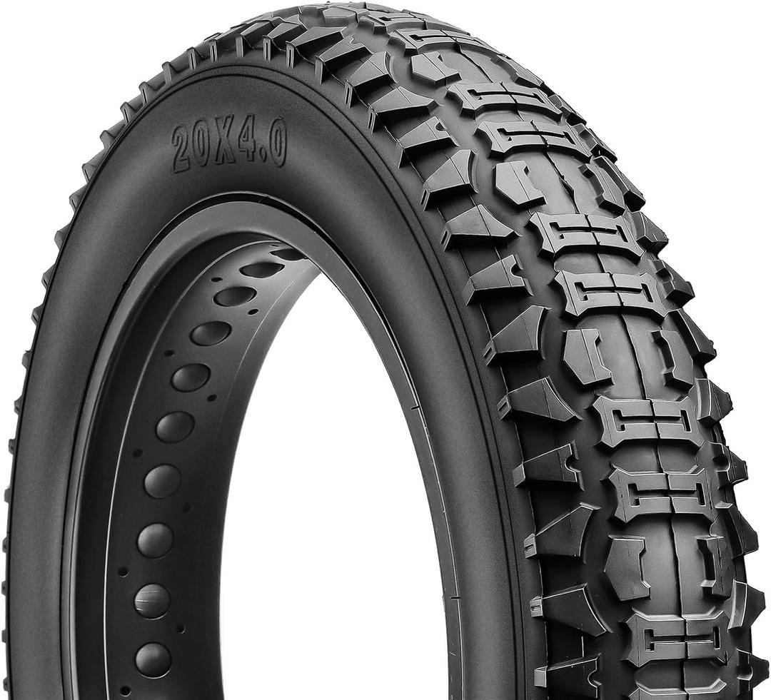 Hycline Ebike Replacement Fat Tire: 20x4.0 Inch Heavy Duty Folding Electric Fat Tires, All-Terrain High-Density Bicycle Tires for Street or Trail Riding