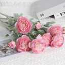 IPOPU Pink Peonies Artificial Flowers 6pcs Pink Artificial Ranunculus Flowers18Heads Pink Silk Peonies with Stems Real Look for Spring Decorations Floral Arrangements Home Table Centerpiece